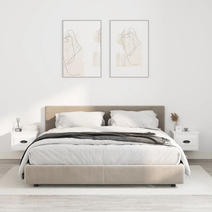 Maison exclusive - mesitas de noche de pared 2 uds blanco 41,5x36x28 cm