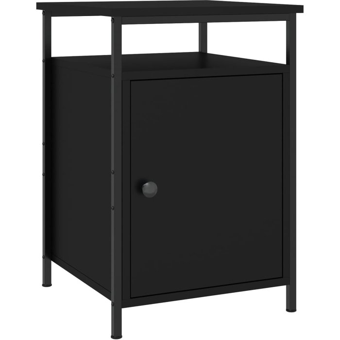 Mesitas de noche 2 piezas madera contrachapada negra 40x42x60 cm