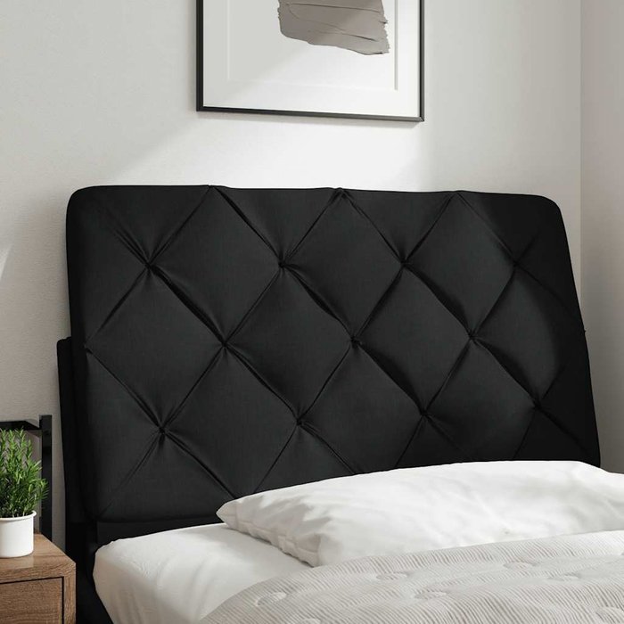 Cabecero de cama acolchado tela negro 90 cm - comfortxl