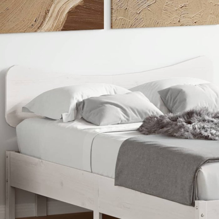 Cabecero blanco 120 cm madera maciza de pino