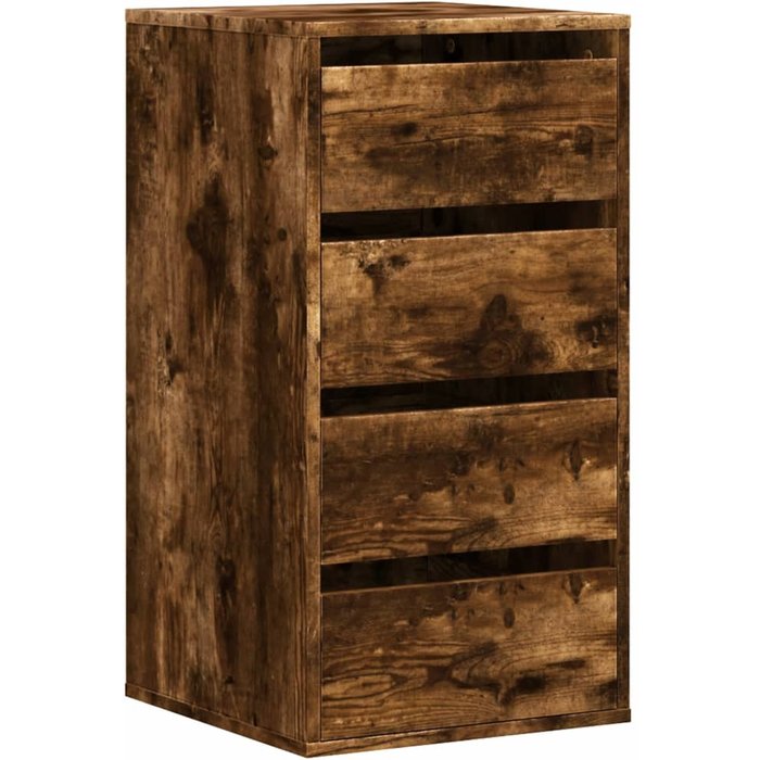 Cajonera de esquina madera ingeniería roble ahumado 40x41x76 cm