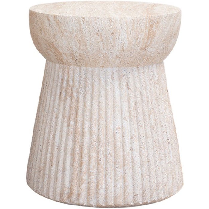 Mesa auxiliar color piedra en arcilla con fibra ø37 cm