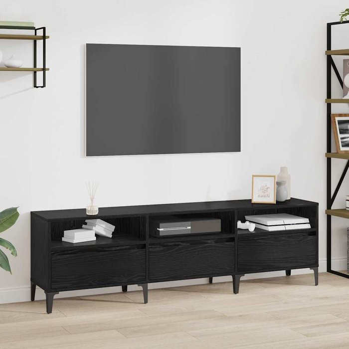 Vidaxl gabinete de tv roble negro 150 x 30 x 44.5 cm