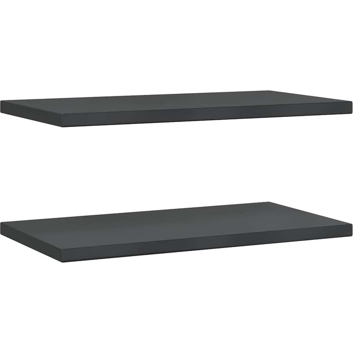Estantes de pared 2 uds acero inoxidable negro 75x40x3 cm - comfortxl