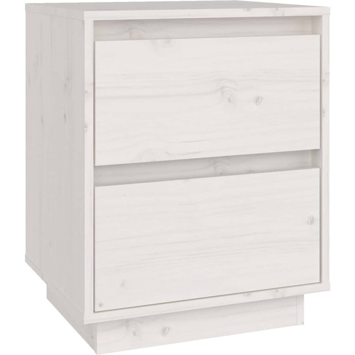 Mesita de noche madera maciza de pino blanco 40x35x50 cm - comfortxl