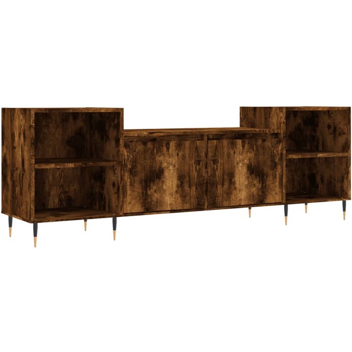 Mueble de tv de contrachapado de roble ahumado 160x35x55 cm - comfortxl