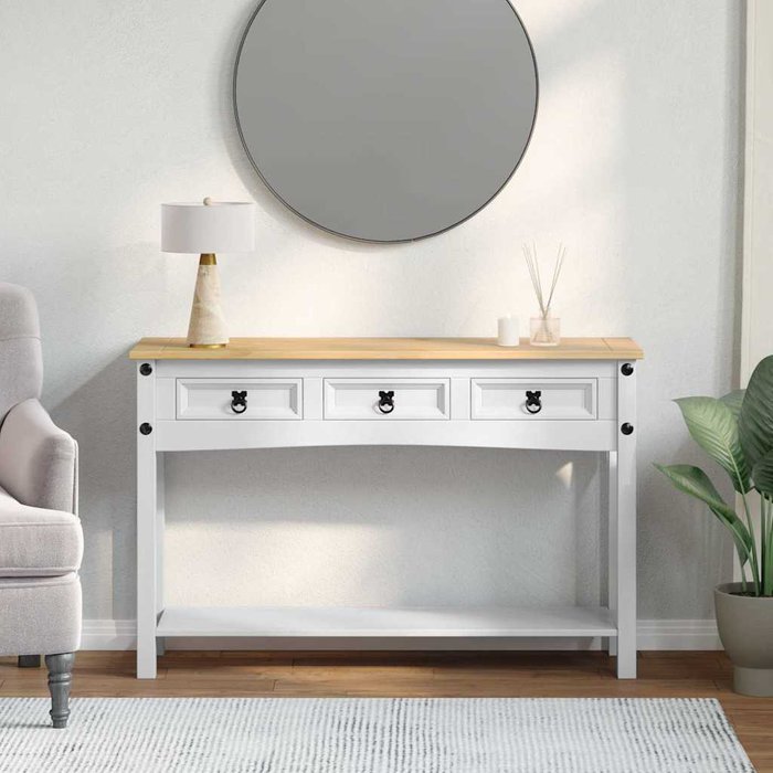 Mesa auxiliar corona 114 x 34,5 x 73 cm madera de pino macizo