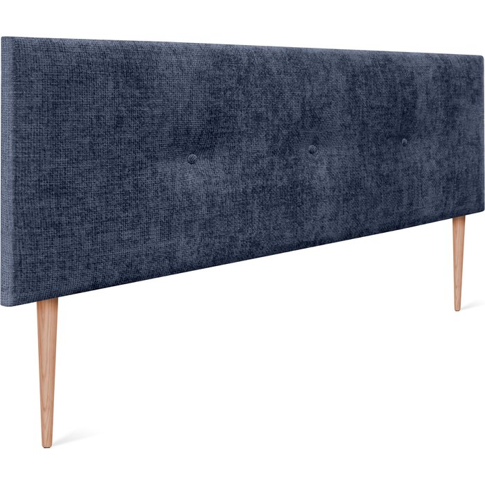 Dhome cabecero de lana natural con botones 150x105cm con patas camas 150 - azul