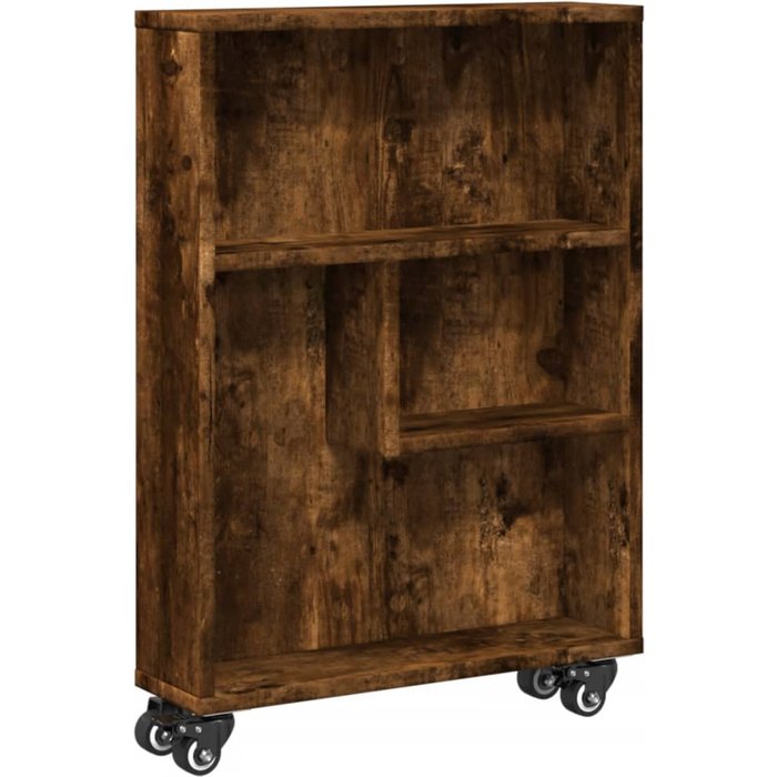 Carrito de almacenaje estrecho madera roble ahumado 48x13x68 cm – comfortxl