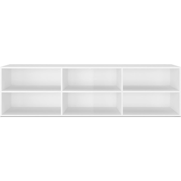 Buyqualia mueble para tv con 4 estantes abiertos, color blanco snow