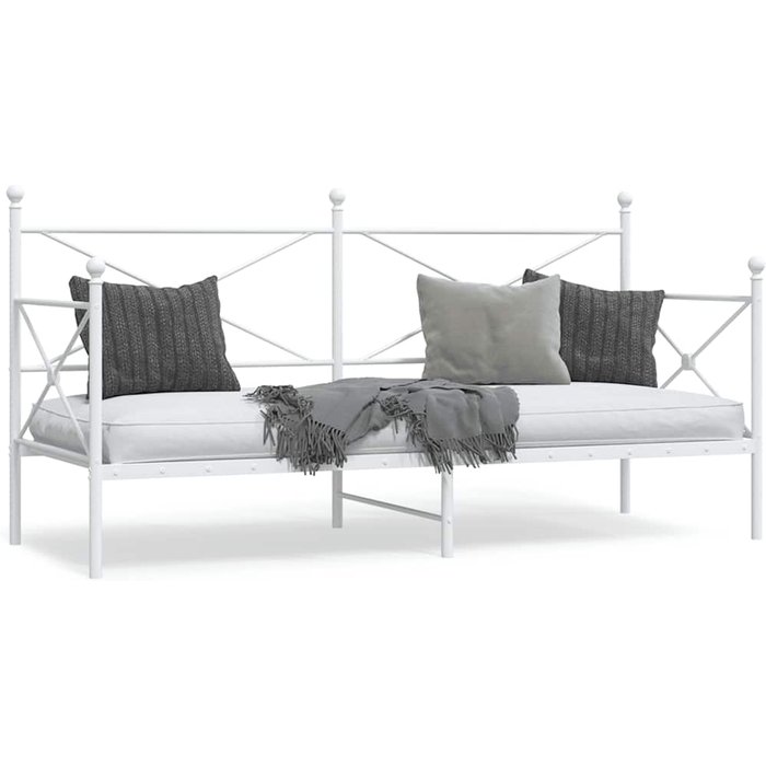 Diván sin colchón blanco 80x200 cm acero vidaxl