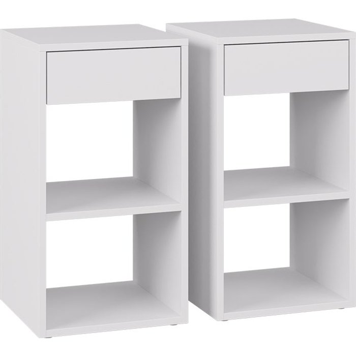 Vicco mesilla de noche dany, blanco, lote de 2