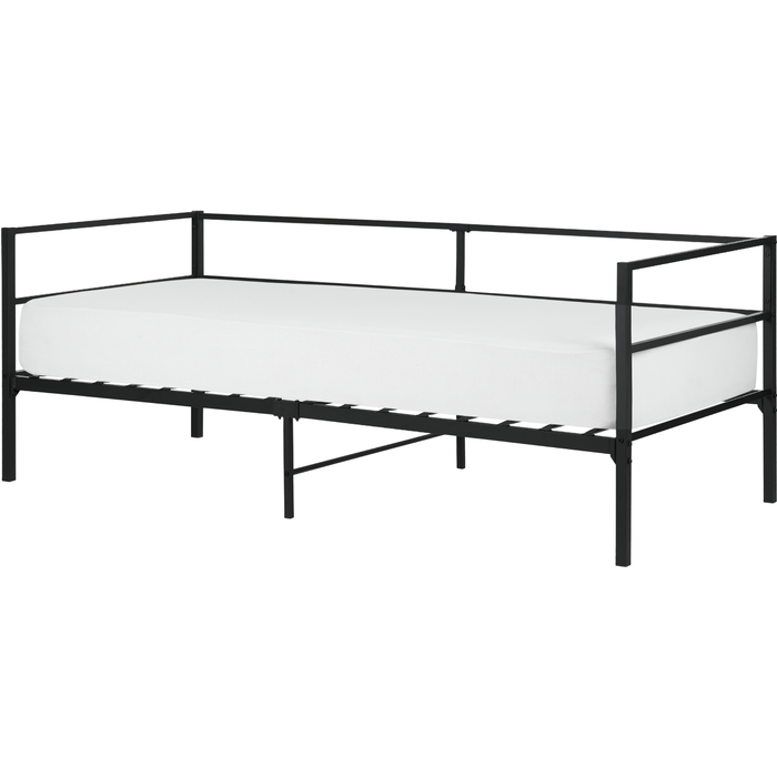 Beliani cama metal battut 90 x 200 cm negro
