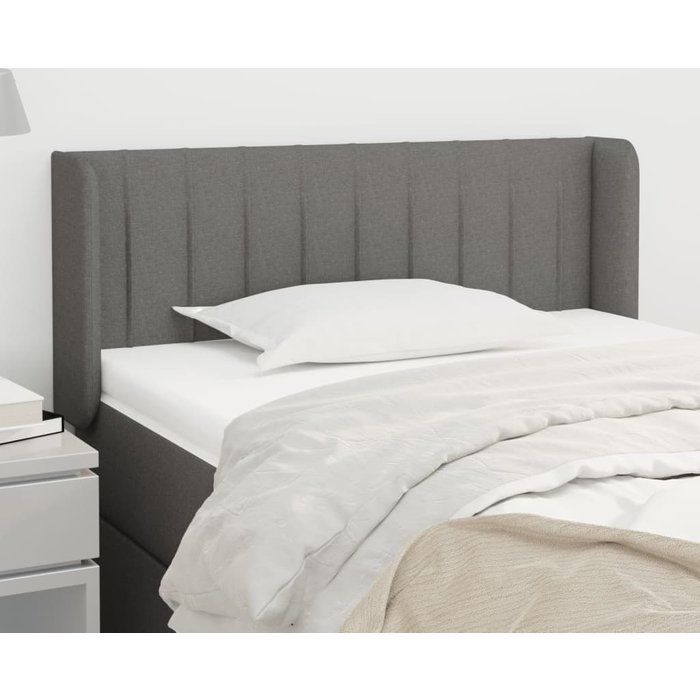 Cabecero de tela gris oscuro 83x16x78/88 cm
