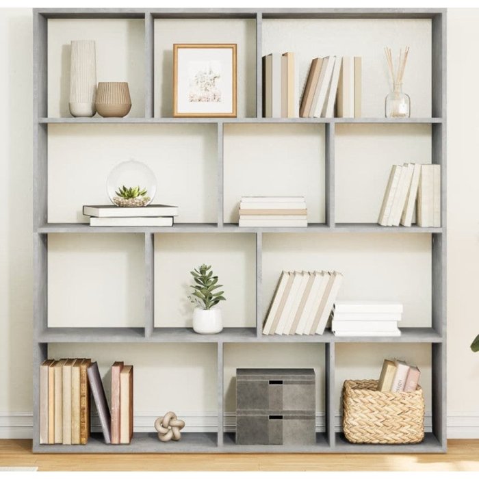 Estantería madera de ingeniería gris hormigón 132x29x141,5 cm vidaxl