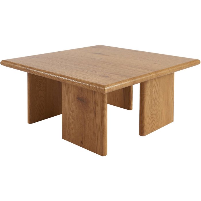 Mesa de centro baja y cuadrada roble - 80x80x36 cm