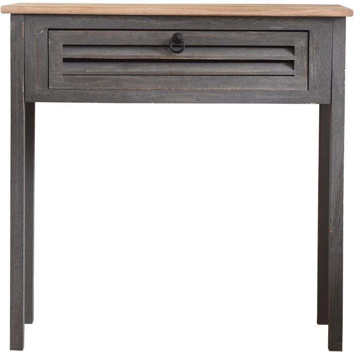 Escritorio consola rebecca mobili 1 cajon madera blu azur natural 75x75x30,5