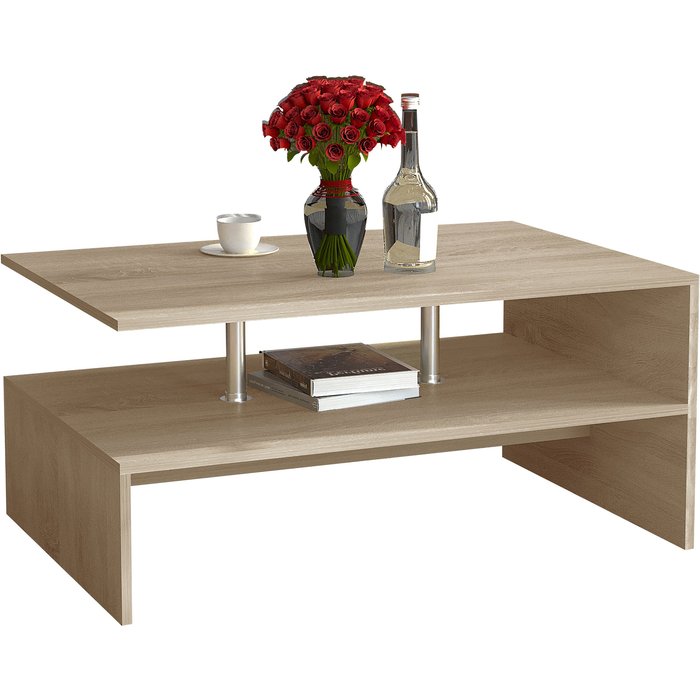 Vcm mesa auxiliar y mesa de centro maliso sonoma oak h. 42 x b. 90 x t. 60 cm