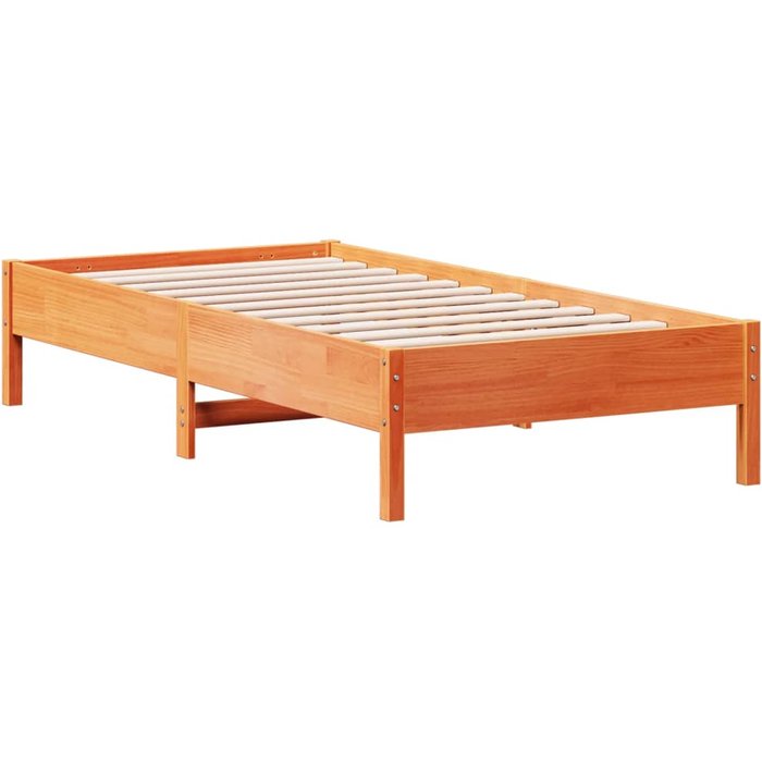 Estructura de cama sin colchón en madera maciza marrón 75x190 cm — comfortxl