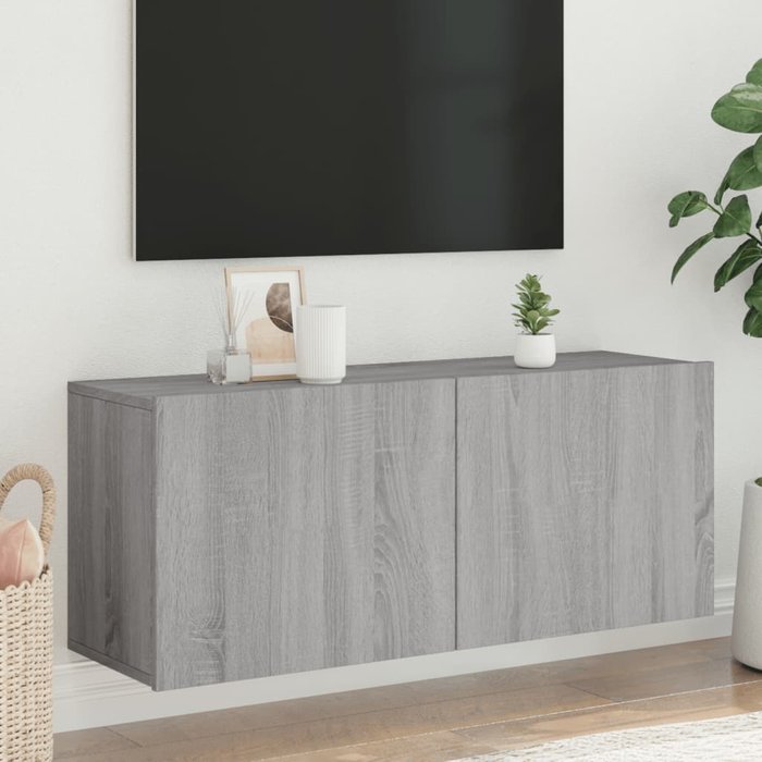 Mueble tv de pared gris sonoma 100x30x41 cm
