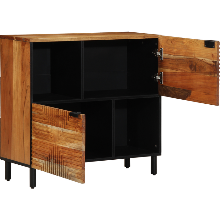Aparador | gabinete de buffet 80x33x75 cm madera maciza de acacia cfw609946