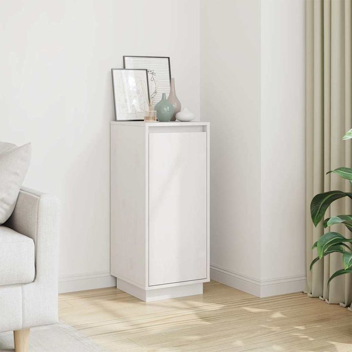 Aparador blanco de 31,5 x 34 x 75 cm. madera maciza de pino.