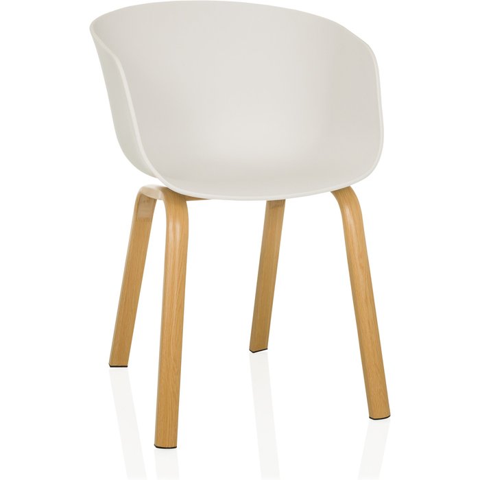 Silla de comedor / silla de carcasa oslo w plástico blanco hjh living