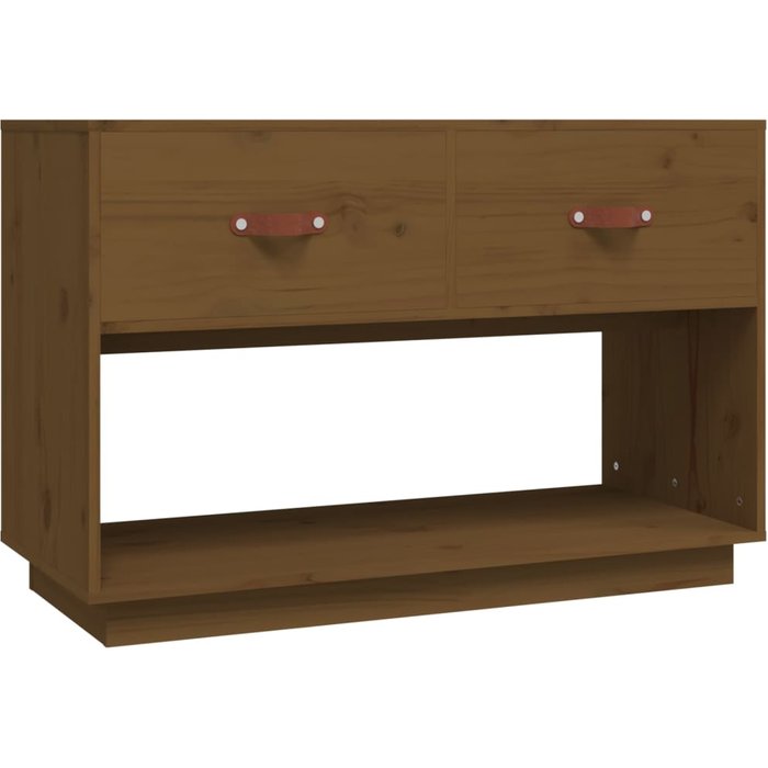 Mueble tv marrón miel 90x40x60 cm madera maciza de pino
