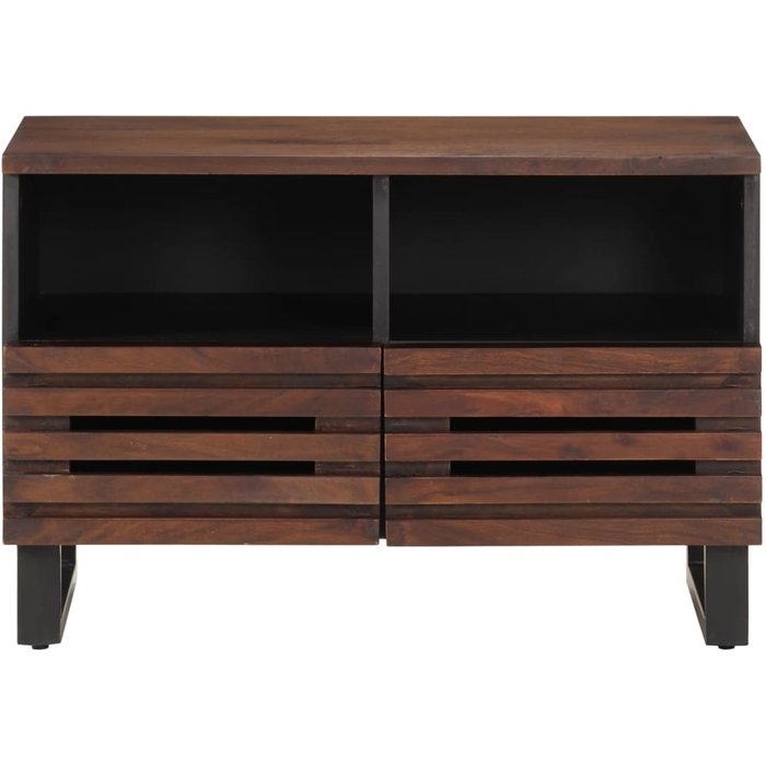 Mueble tv | mueble de salón madera maciza mango marrón 70x34x46 cm cfw86122