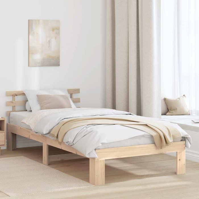 Maison exclusive - estructura de cama natural 90 x 190 cm madera de pino macizo