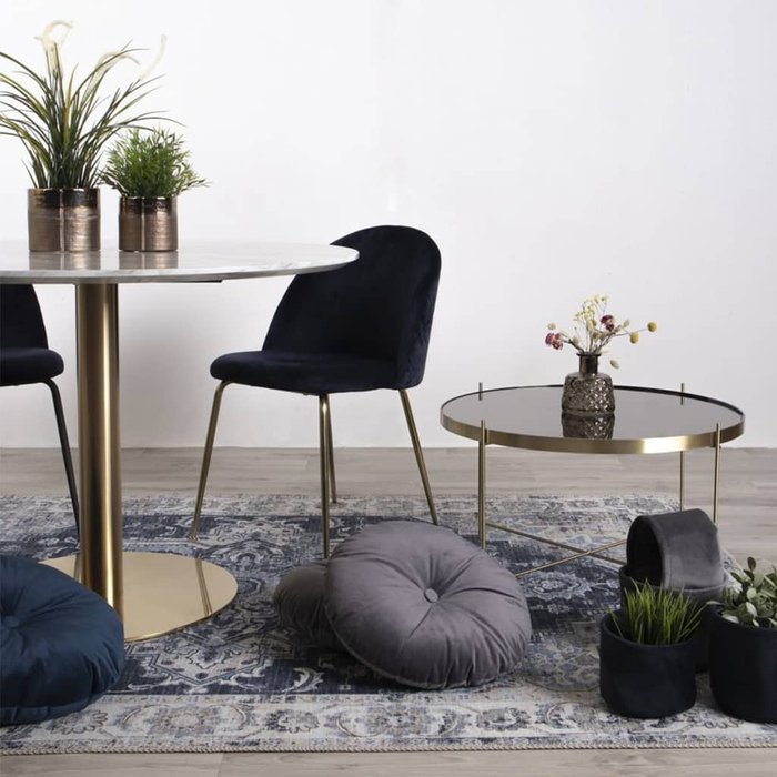 House nordic mesa de centro scarlett redonda color latón 70x40 cm