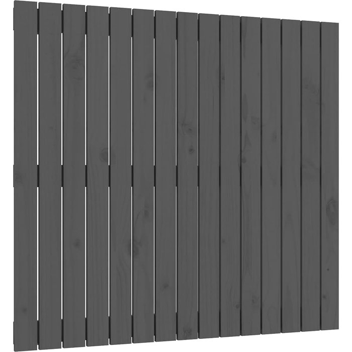 Cabecero de cama - mueble cabecero de pared madera maciza pino gris 95,5x3x90 cm