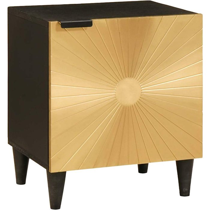 Maison exclusive - armario de noche negro y dorado 40 x 33,5 x 46 cm