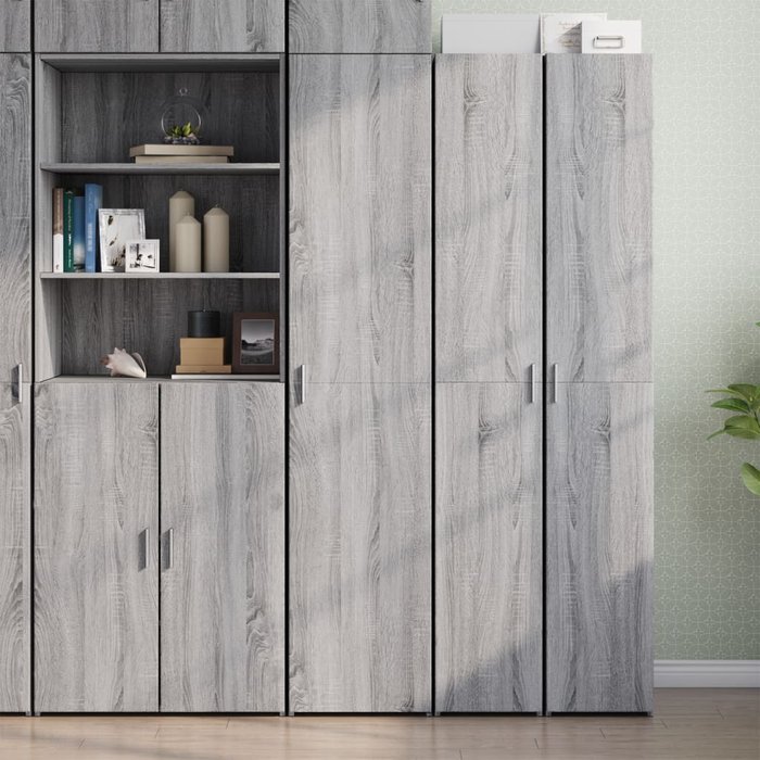 Vidaxl aparador de madera de ingeniería gris sonoma 40x42,5x185 cm