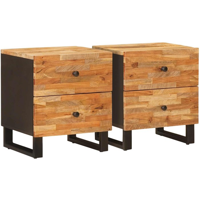 Armario de noche con cajón 2 pcs marrón 40 x 33 x 46 cm vidaxl