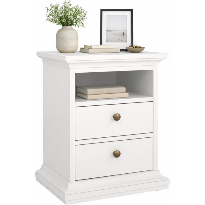 Mesita de noche mesa auxiliar guadalquivir blanco 44x40x59 cm