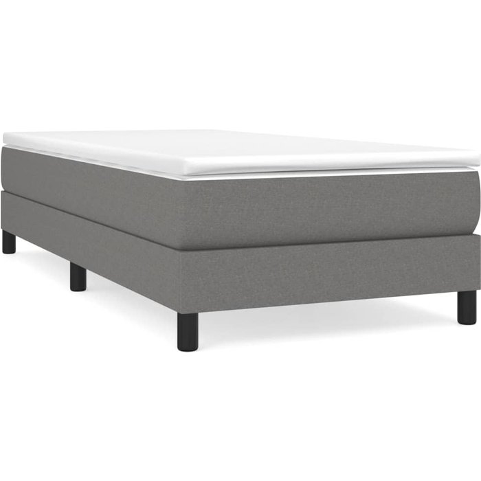 Estructura de cama sin colchón tela gris oscuro 80x200 cm — comfortxl