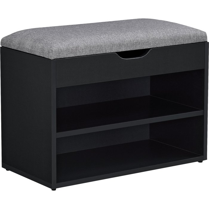 Banco zapatero 46 x 60 x 30 cm negro gris 03_0007657