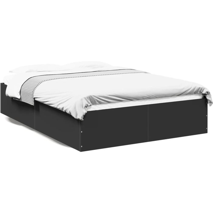 Vidaxl estructura de cama madera de ingeniería negra 120x190 cm