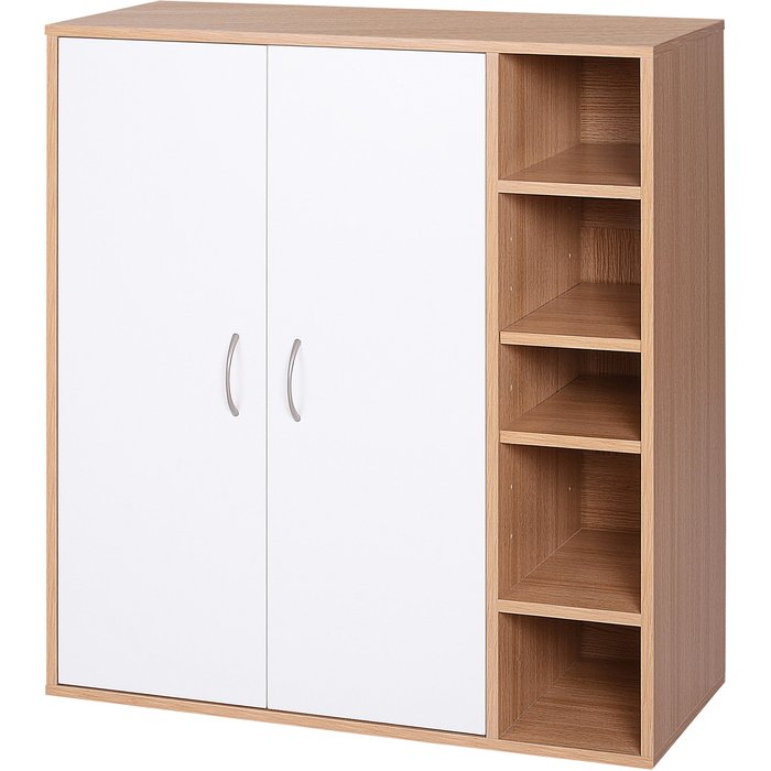 Zapatero 2 puertas con estantes ajustables 80x32x91cm blanco madera