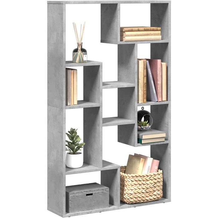 Librería gris hormigón de 72x20x120,5 cm, madera de ingeniería. - pangivo