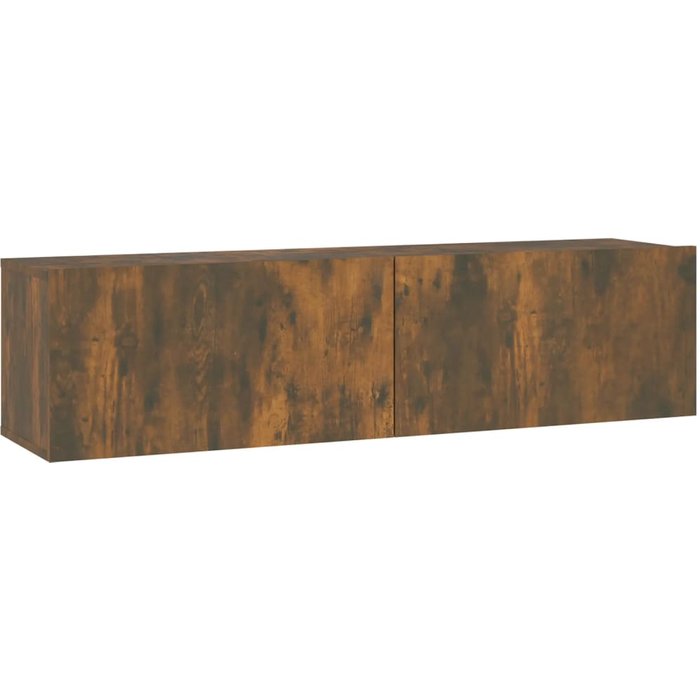 Mueble tv de pared roble ahumado 120x30x30 cm madera contrachapada