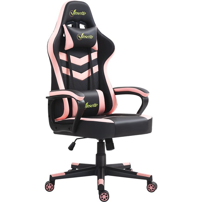 Silla gaming vinsetto plástico, espuma rosa 61x70x129 cm 921-199v04pk