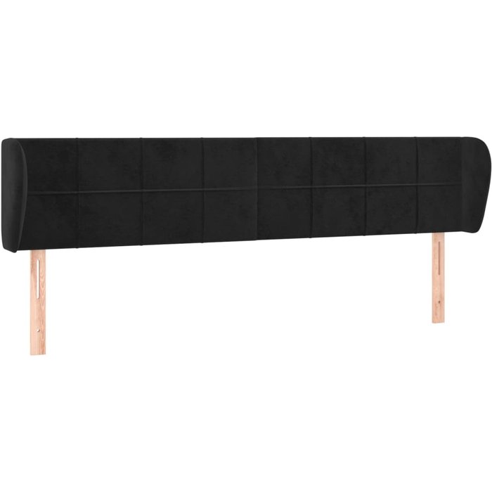 Cabecero cama - mueble cabecero de terciopelo negro 163x23x78/88 cm