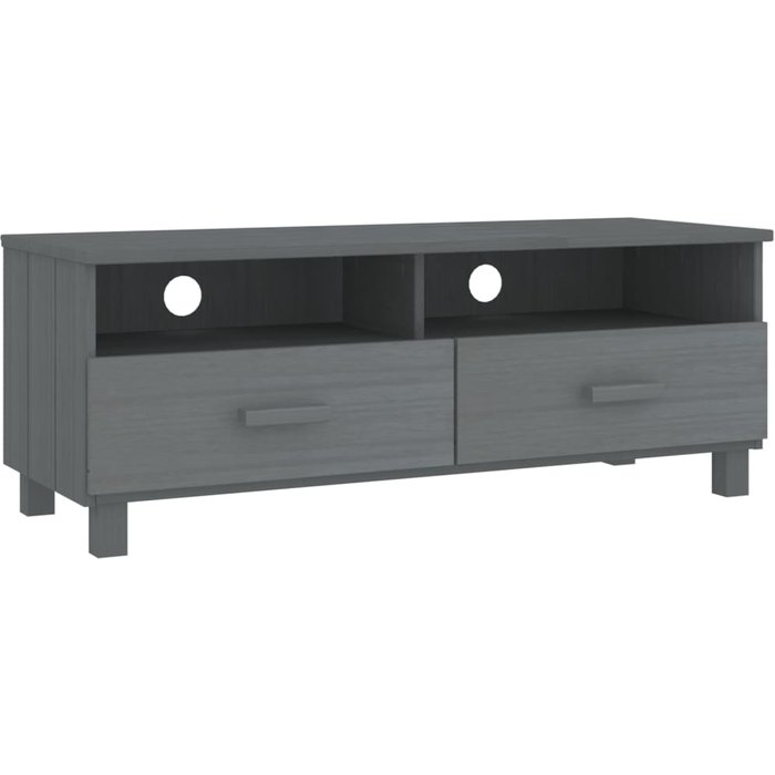 Hamar mueble tv gris oscuro 106x40x40 cm madera maciza de pino