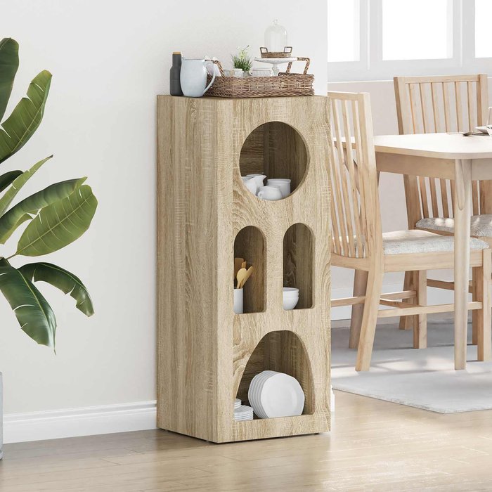 Aparador sonoma oak de 40 x 35 x 100,5 cm, fabricado en madera de ingeniería.