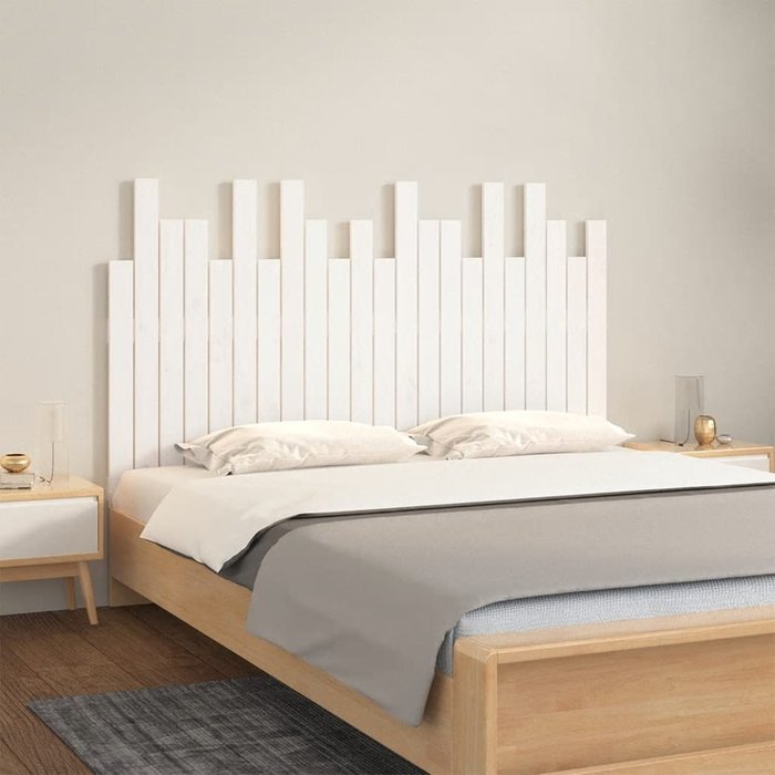 Cabecero de cama de pared madera maciza pino blanco 140x3x80 cm vidaxl