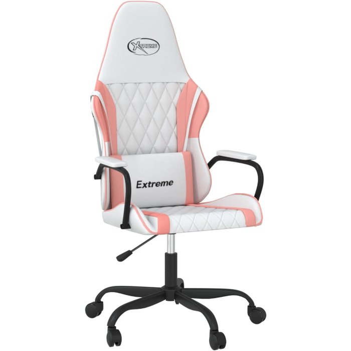 Silla gaming cuero sintético blanco y rosa - comfortxl