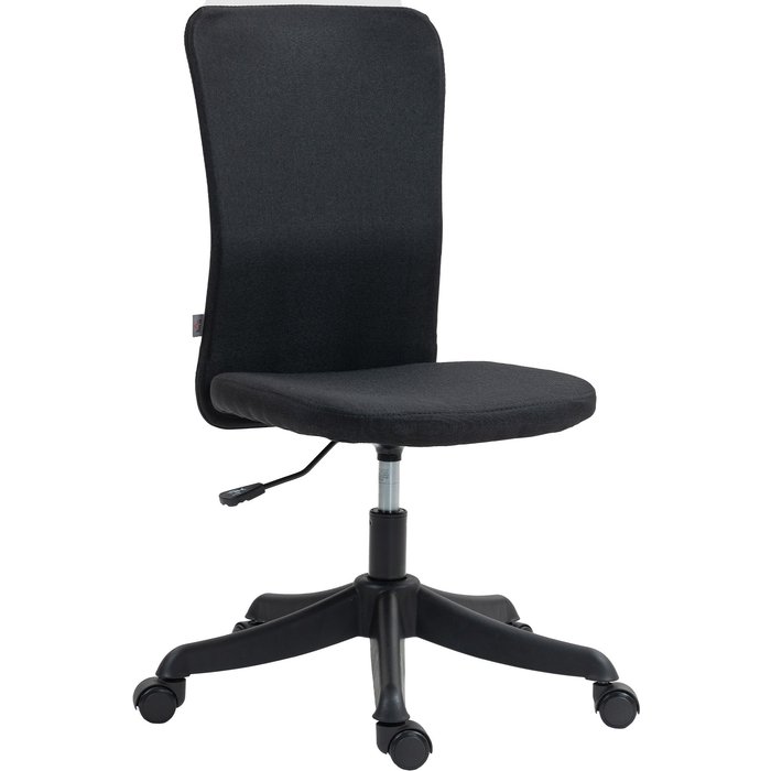 Silla de oficina homcom lino sintético negro 53x43x93 cm