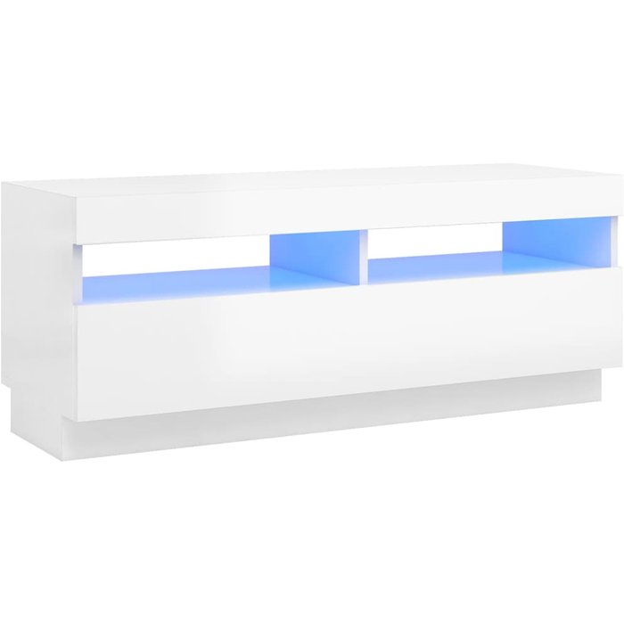 Mueble tv con luces led blancas brillantes 100x35x40 cm